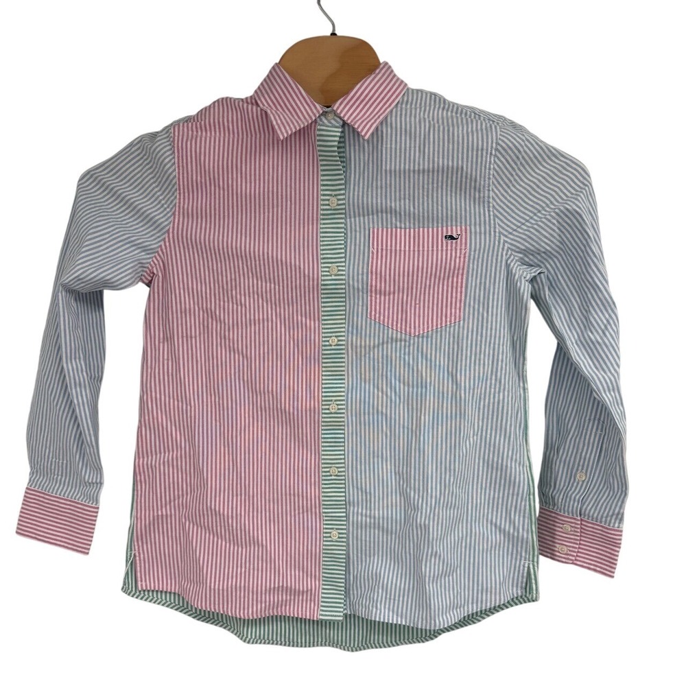 NWT VINEYARD VINES Womens Oxford Woven Button Down Shirt Stripes Colorblock Sz 2